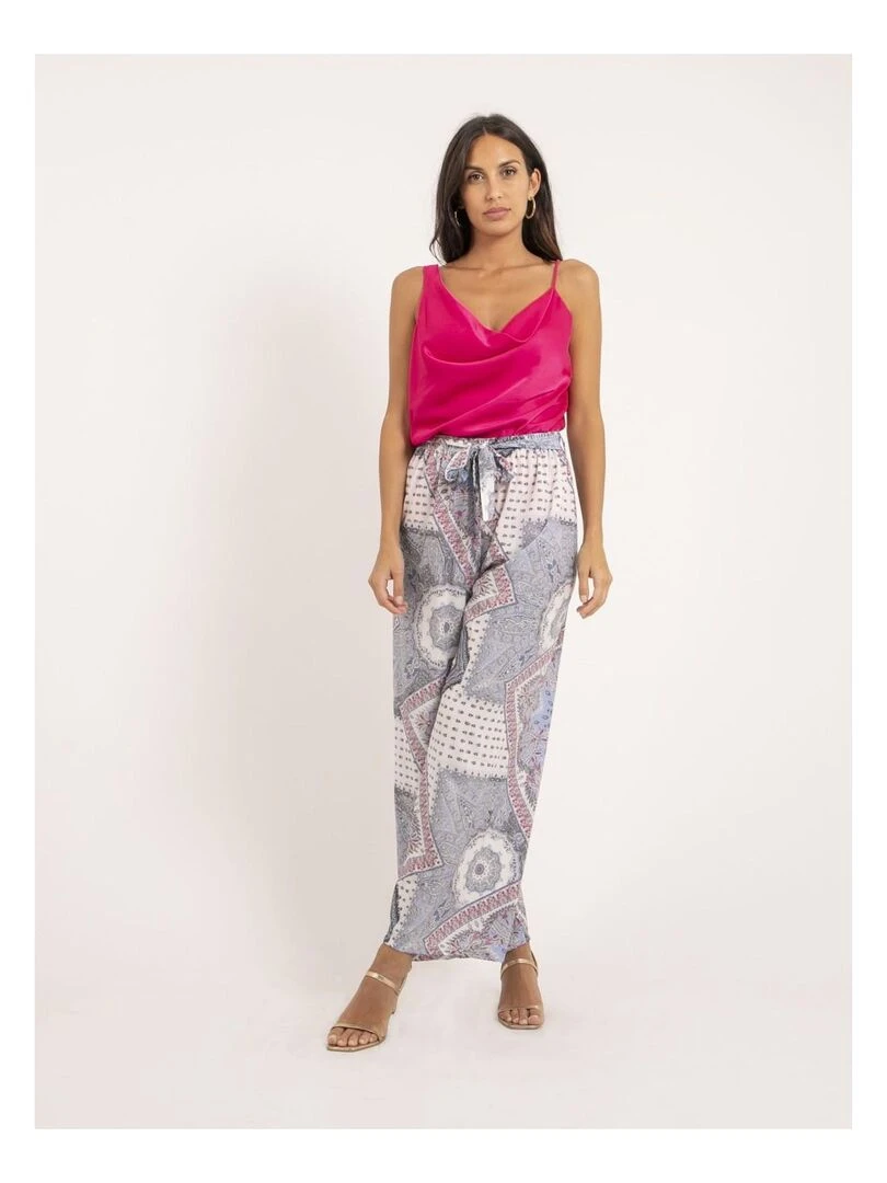 Pantalon motifs ELOANE   Bleu