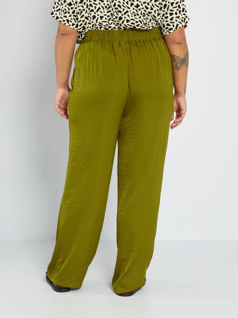 Pantalon large satiné   Kaki