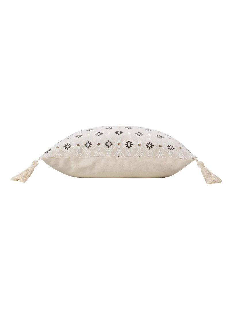 Housse de coussin en coton imprimé Beige