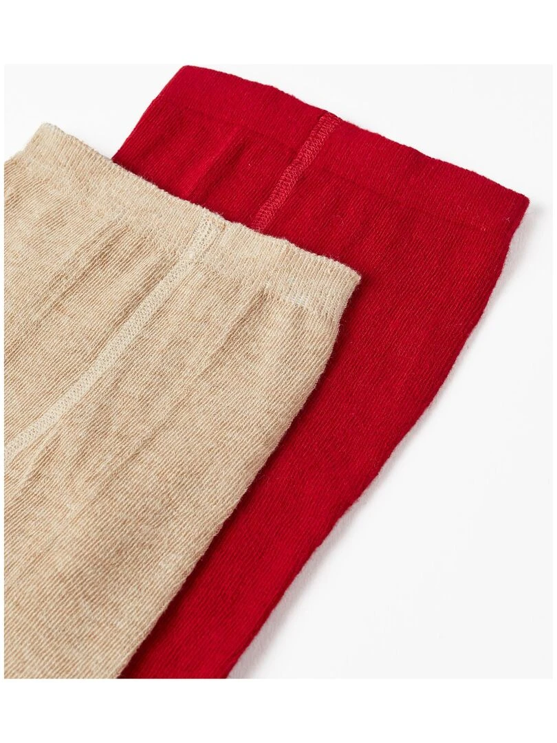 Pack 2 Paires de Collants en Maille pour Bébé Fille NOËL Multicolore