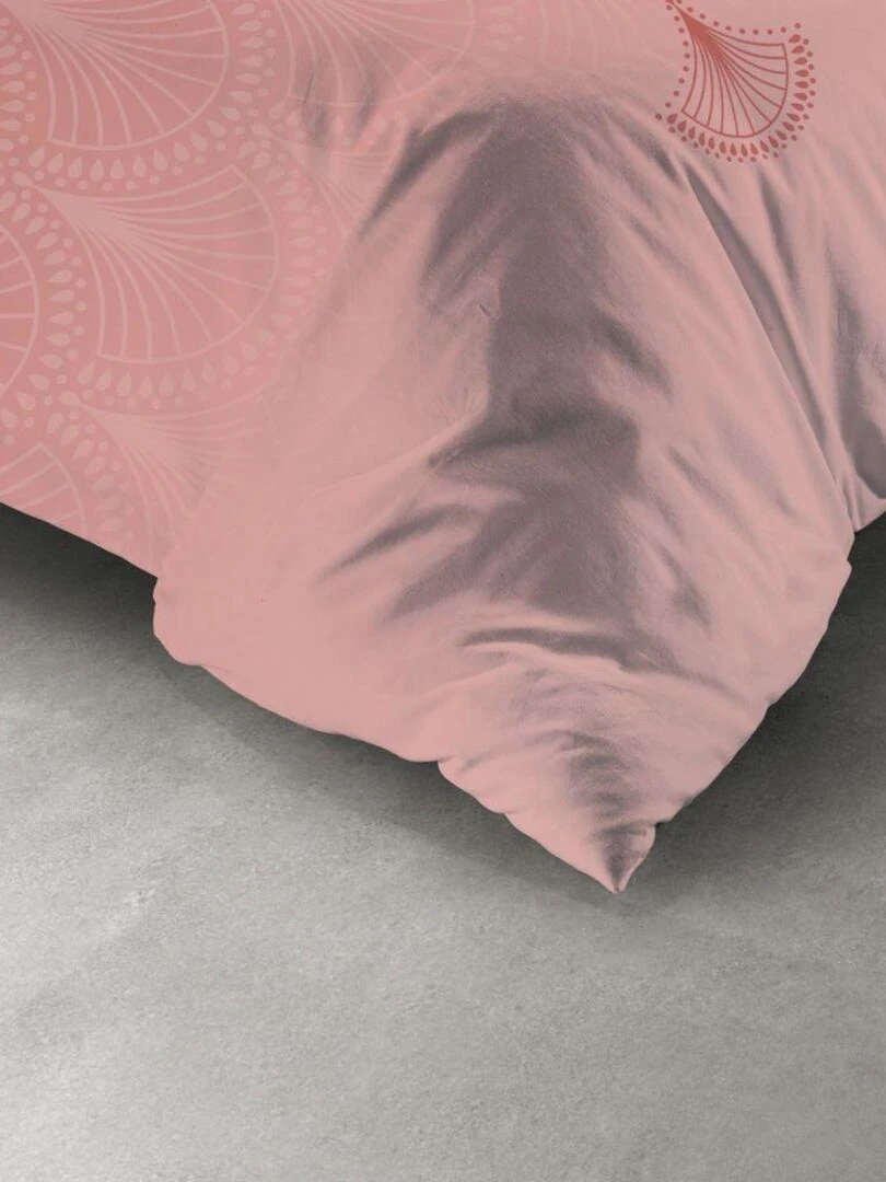 Housse de couette 200x200 cm + 2 taies d'oreiller 100% Coton 47 fils Cancan Dream   Rouge