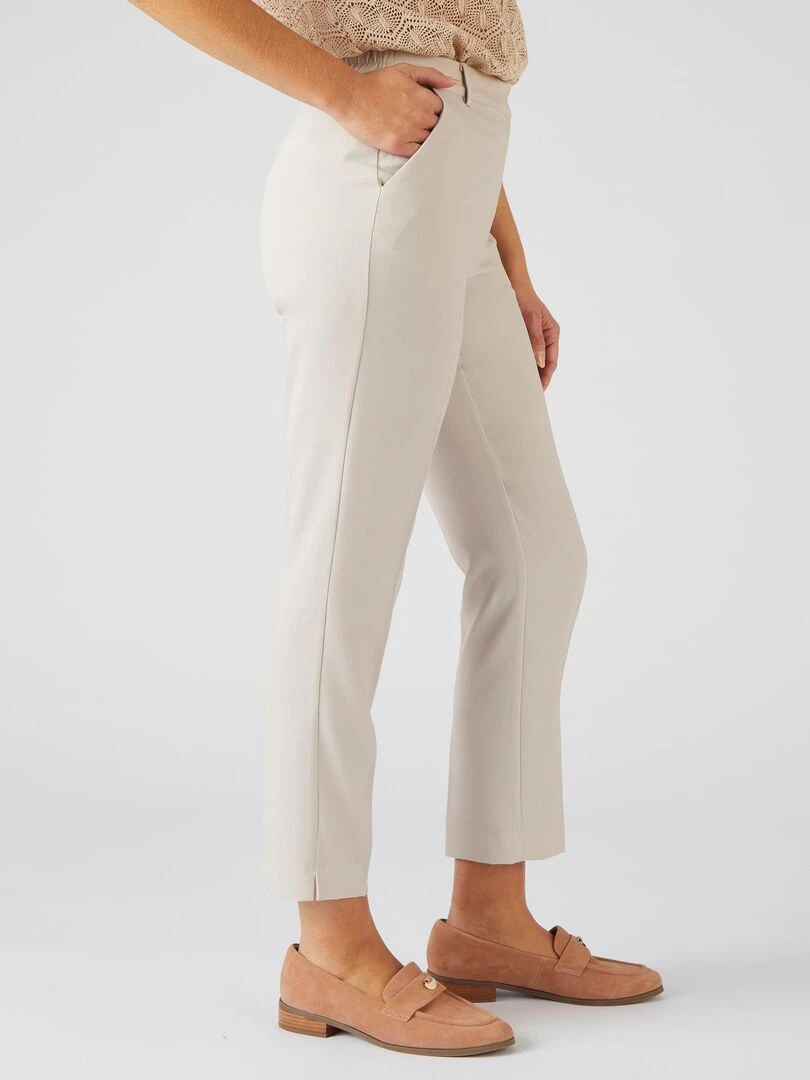 Pantalon 7/8ème stretch fluide Damart Beige gris