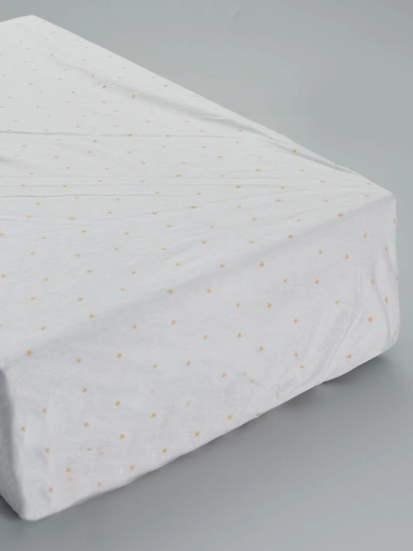 Drap housse   Lot de 2   Blanc/Gris