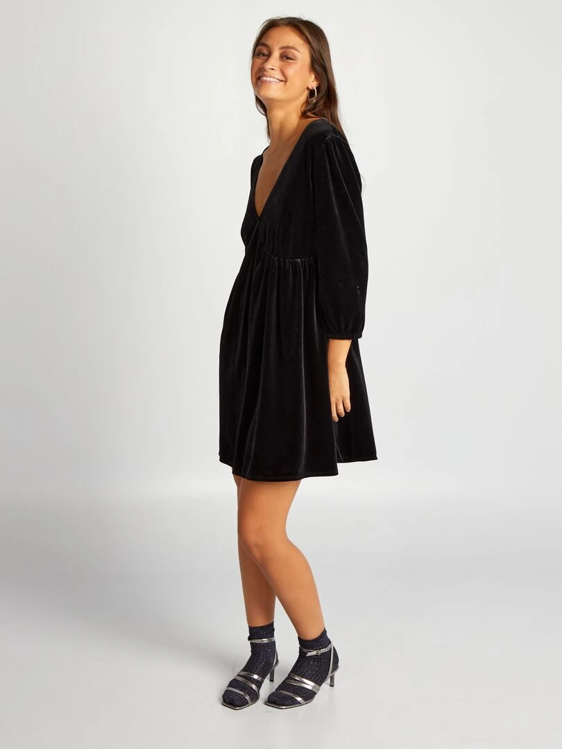 Robe courte en velours noir