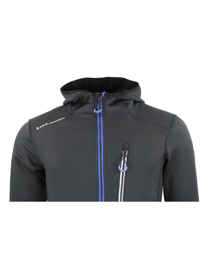 Blouson polarshell homme CAMPO   PEAK MOUNTAIN   Noir Bleu