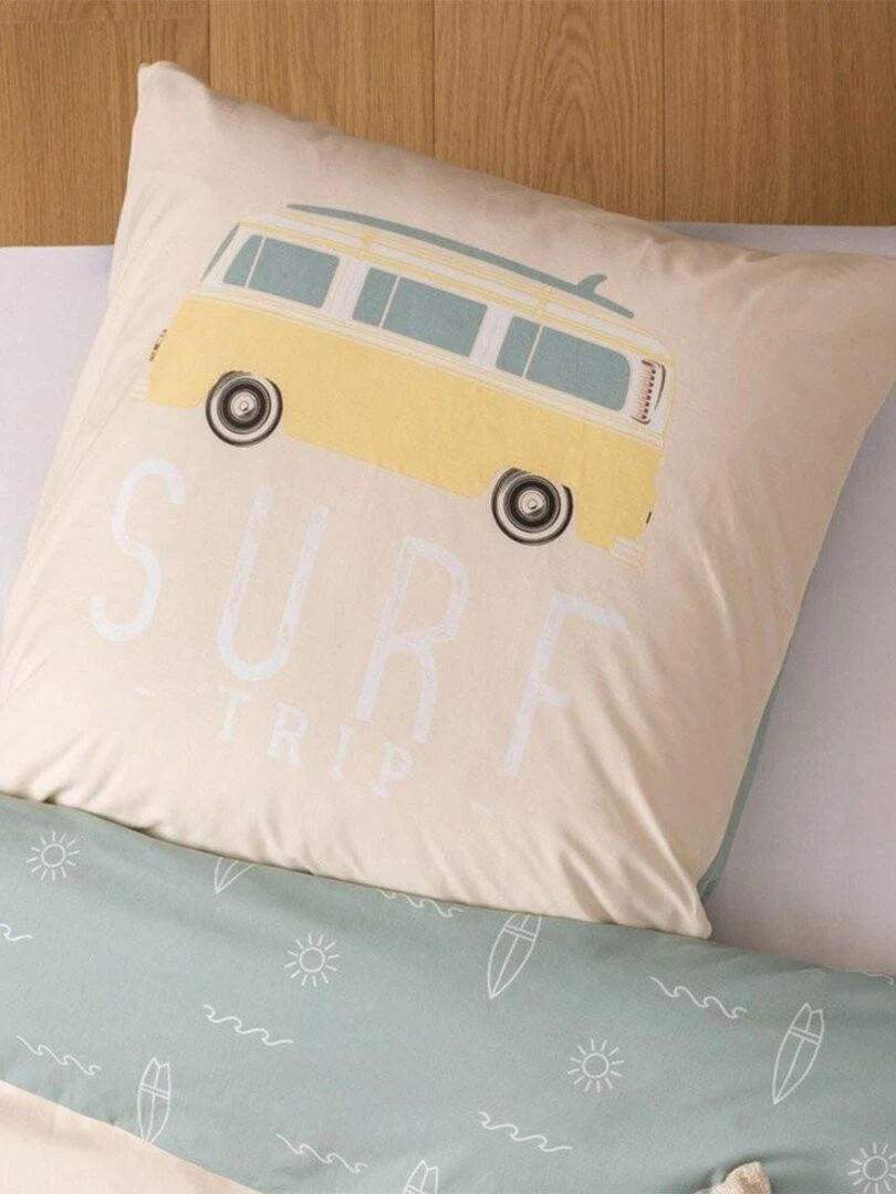 Housse de couette enfant 140x200 Australie + taie coton 57 fils   Beige