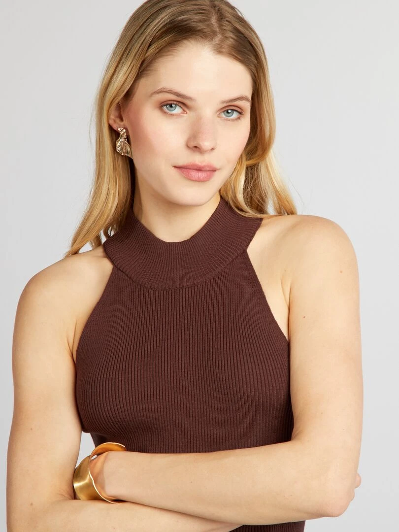 Pull sans manches   Marron