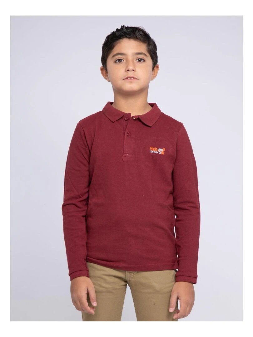 Polo manches longues pur coton PODRICK J Bordeaux