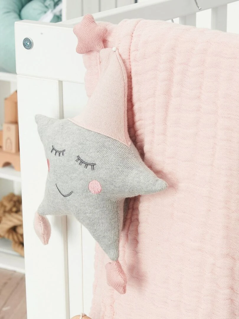 Couverture mousseline bebe grande en coton 90 x 120 cm   Rose