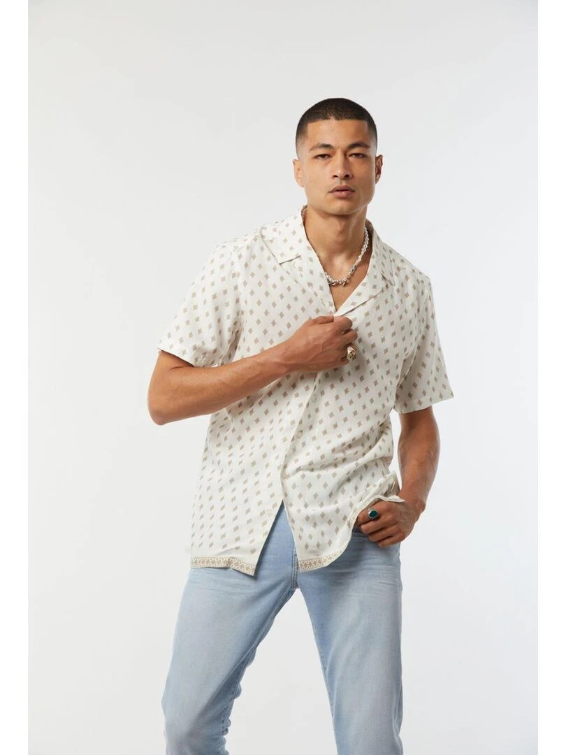 Lee Cooper Chemise manches courtes viscose relax DARUS Taupe