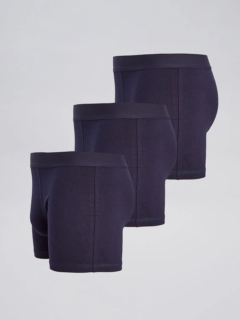 Lot de 3 boxers unis marine