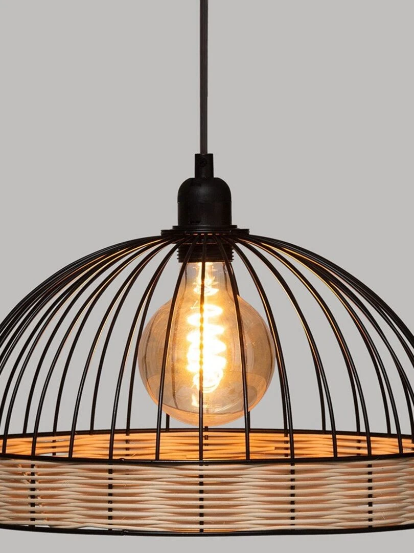 Suspension métal filaire rotin Suwa noir D35   Noir