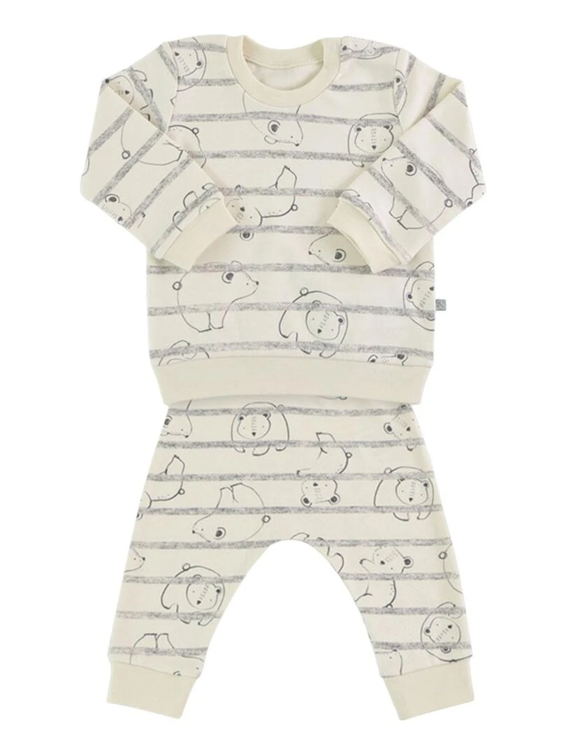 Ensemble bébé 2 pièces Teddy Ecru