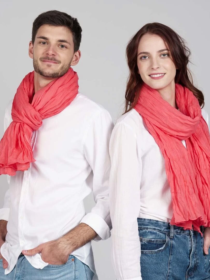 Chèche coton Uni Orange corail