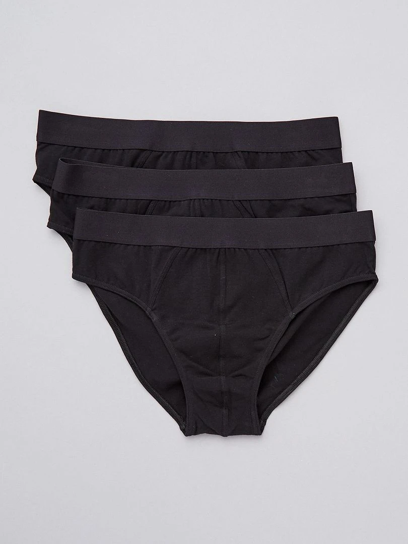 Lot de 3 slips unis noir