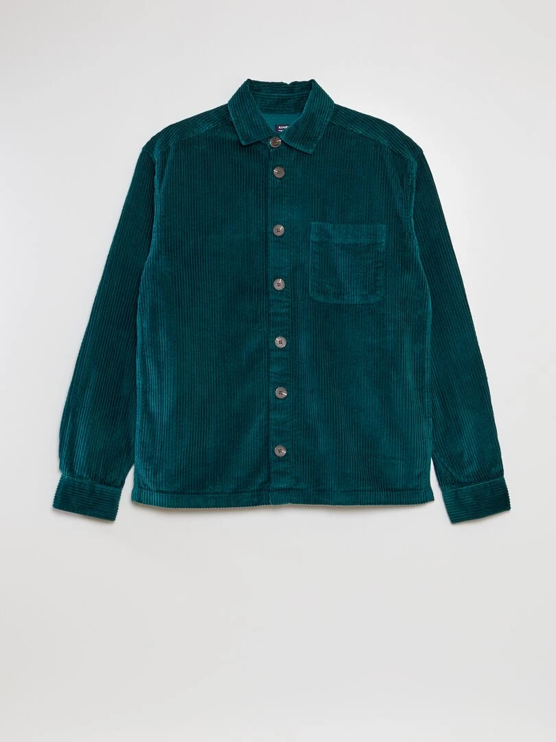 Surchemise droite en velours Vert