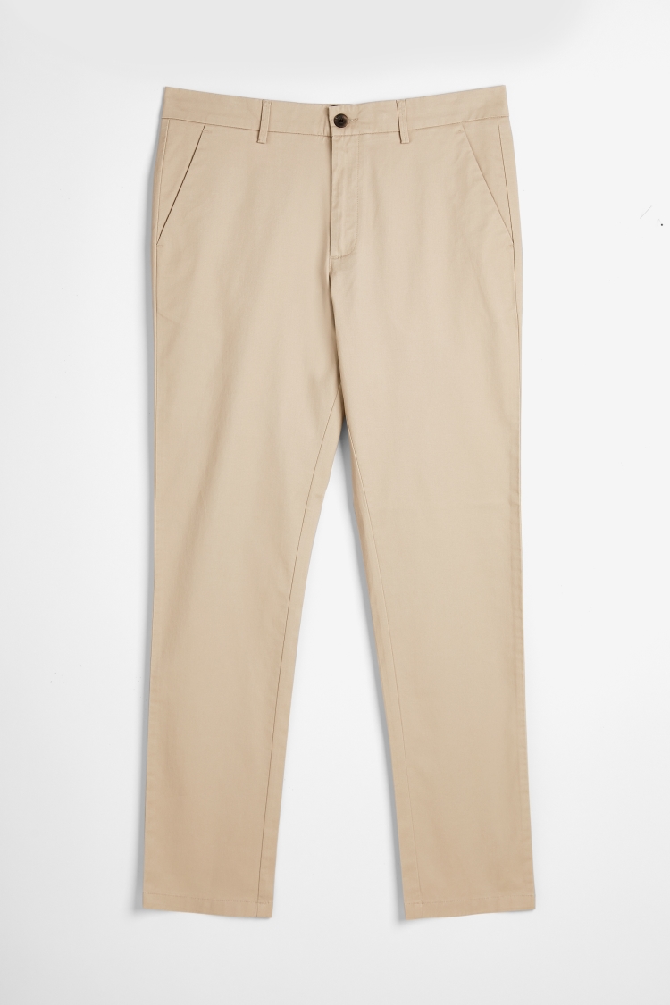 Tailored Fit Stone Stretch Chinos   Buy Online at Moss