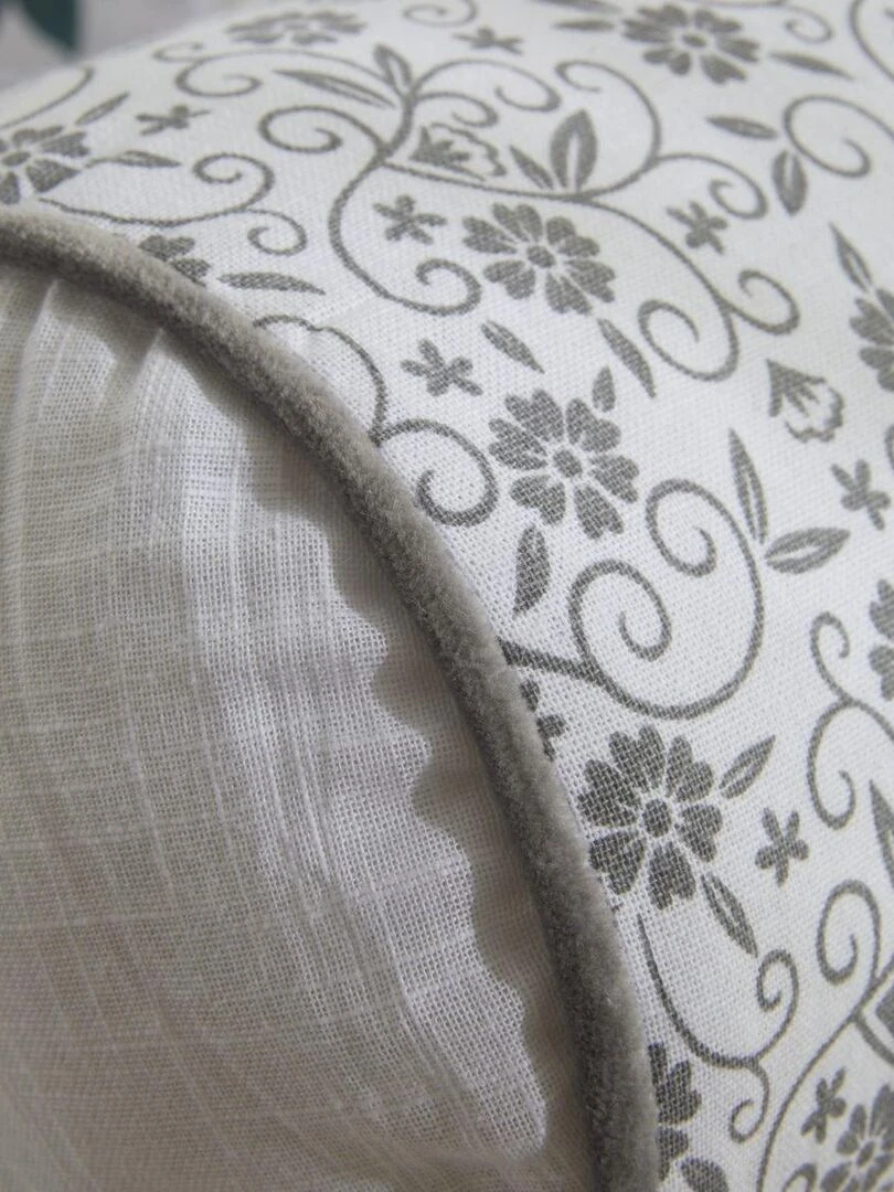 Coussin polochon déhoussable imprimé 'CHARME' 'TODAY'   Blanc