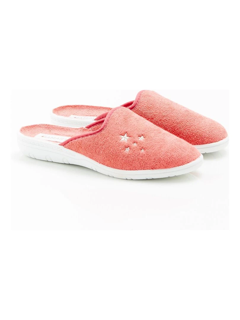 Mules en éponge Damart Rose