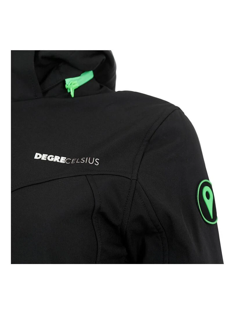 Blouson softshell femme AMALON   DEGRE CELSIUS   Noir Vert