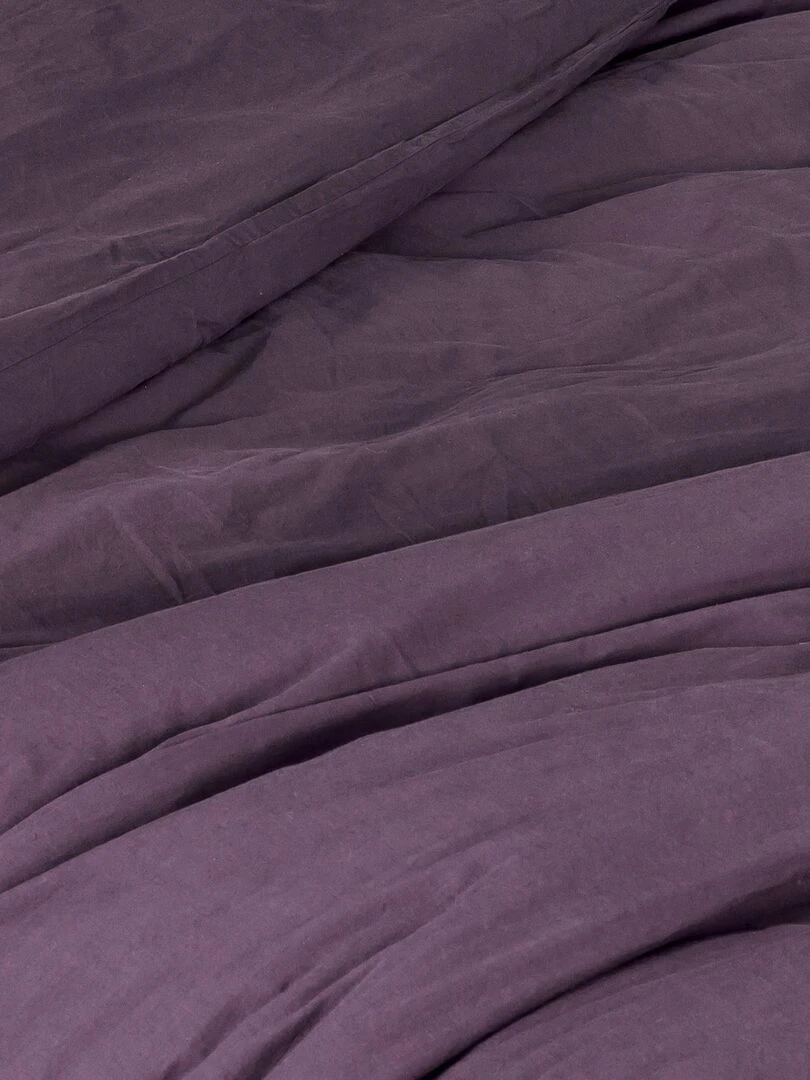 Housse de couette unie en coton Lavé   Parme