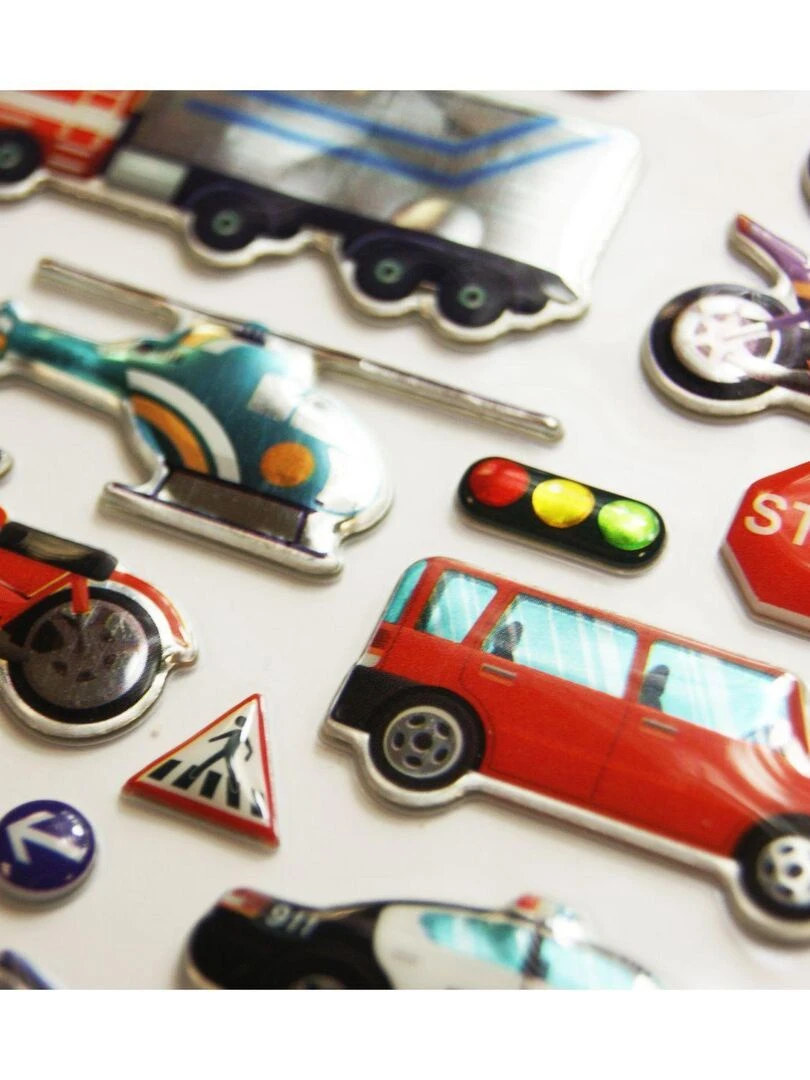 Scène à décorer pour enfants   Sur la route !   Stickers Puffies   N/A