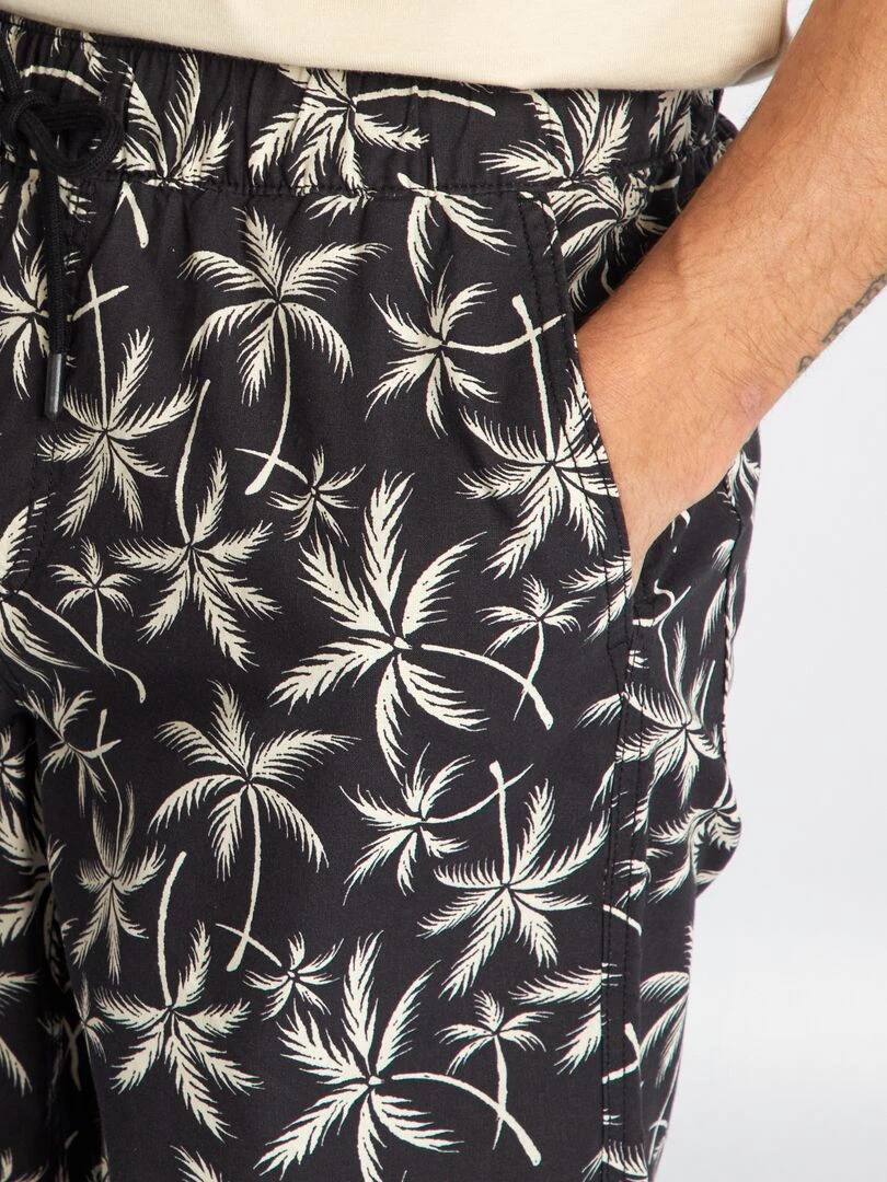 Short en coton imprimé   Gris