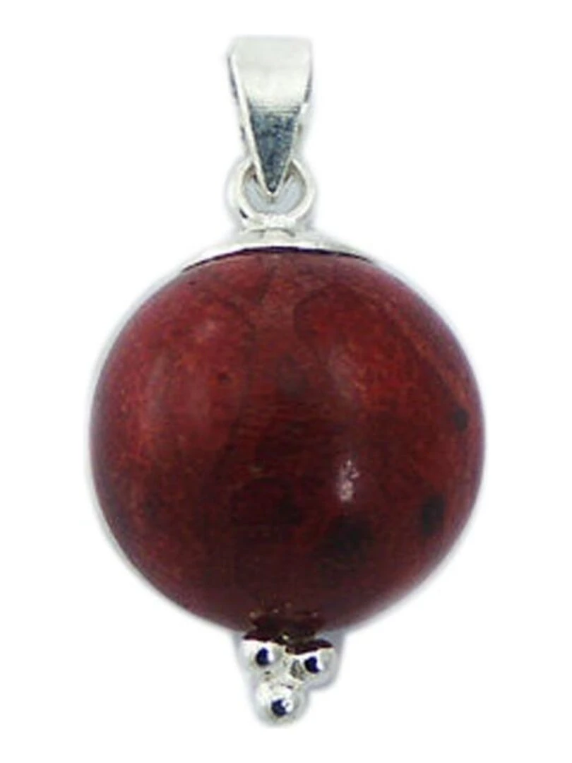 Pendentif boule en argent et gorgone Bijoucolor Rouge