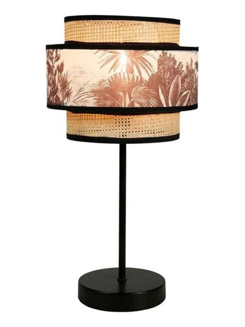 Lampe abat jour papier rotin 3 niveaux ombrage   Beige