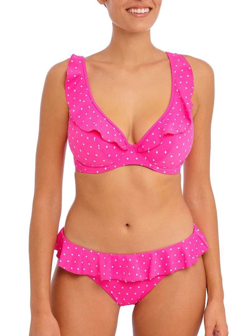 Bas de maillot à volants Jewel cove   Rose