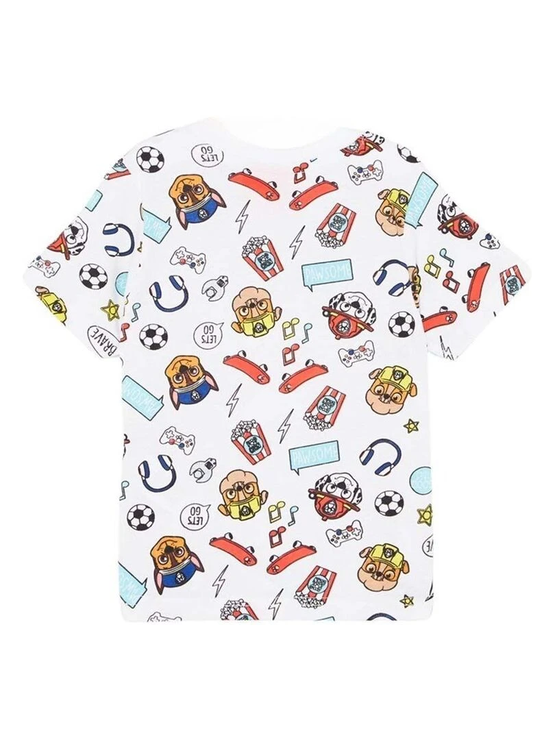 La Pat' Patrouille T shirt garçon imprimé La Pat' Patrouille en coton Blanc