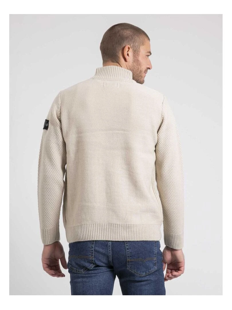Pull col montant zippé LUSTANG Beige