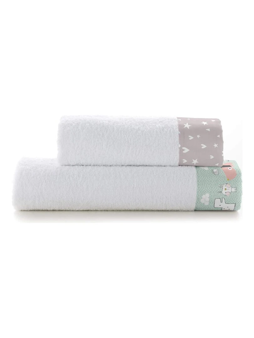 Lot de serviettes Best buddies "Happyfriday" Blanc