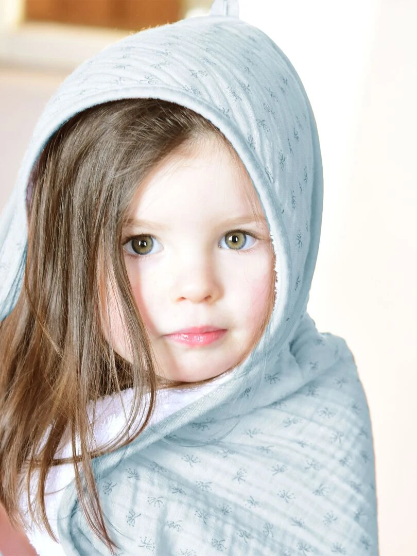 Cape de Bain Bébé "Lil Planet" 100% Coton bio OEKOTEX 'ROBA' Bleu clair