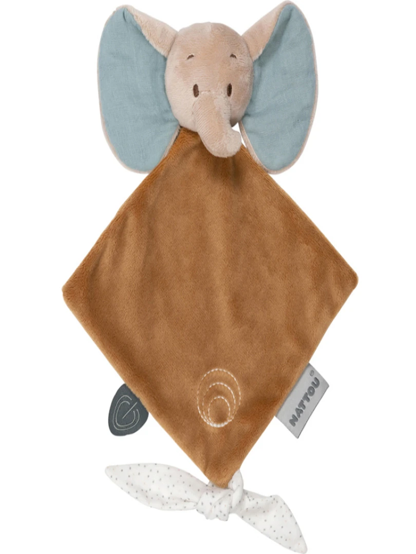 Mini doudou Luna & Axel éléphant (25 cm) Marron