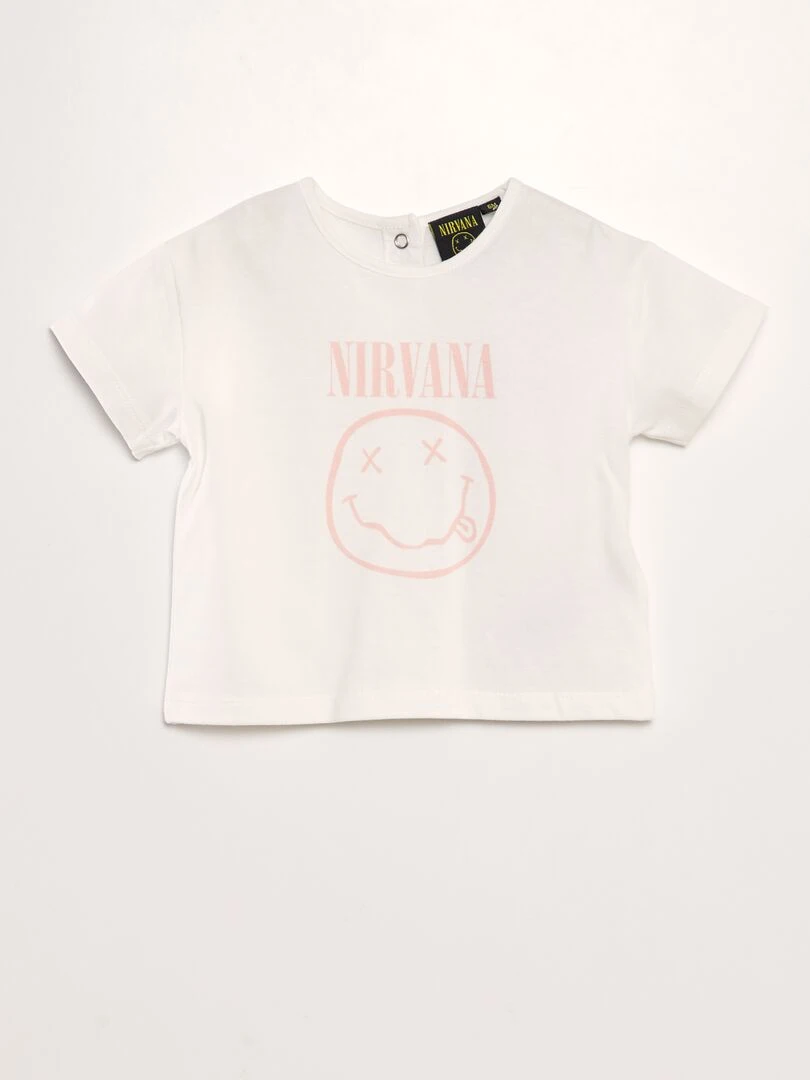 T shirt en jersey 'Nirvana' manches courtes Blanc