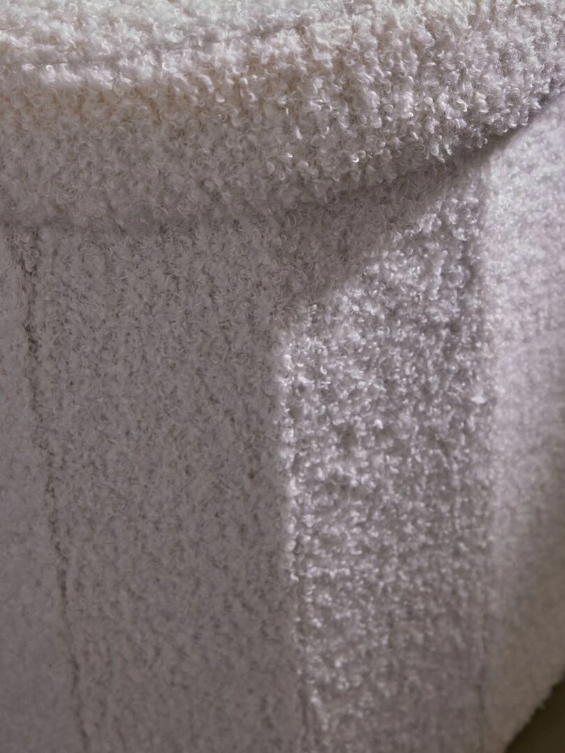 Coffre de rangement en maille bouclette   Ecru