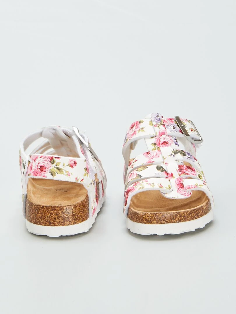 Sandales avec boucles fantaisies   Blanc/rose