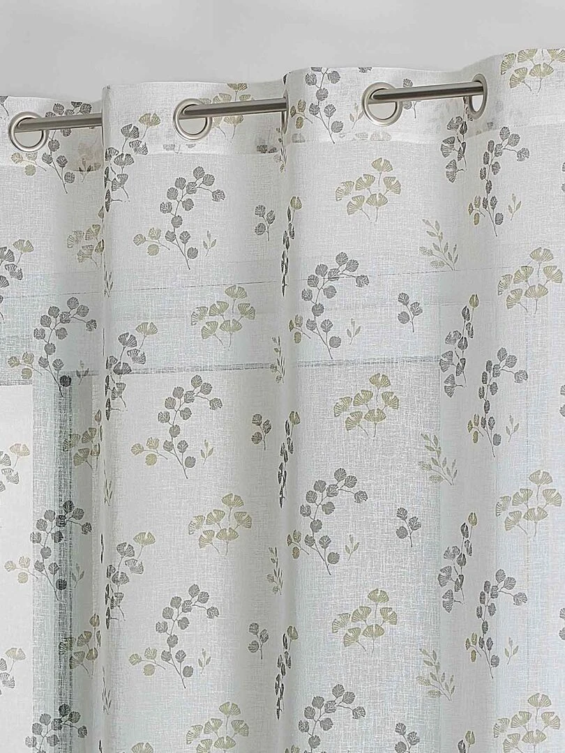 Voilage tamisant en étamine fleurie   Taupe