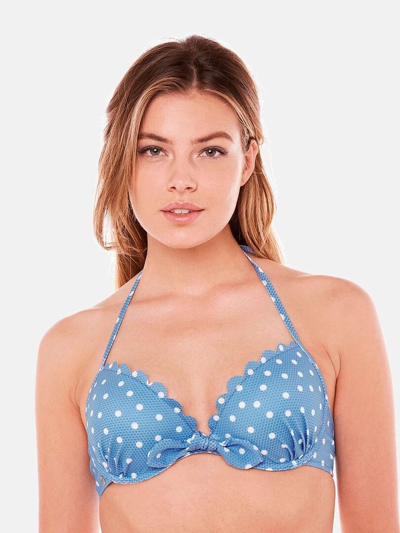 Haut de maillot push up COQUILLAGE   Brigitte Bardot Bain   Bleu