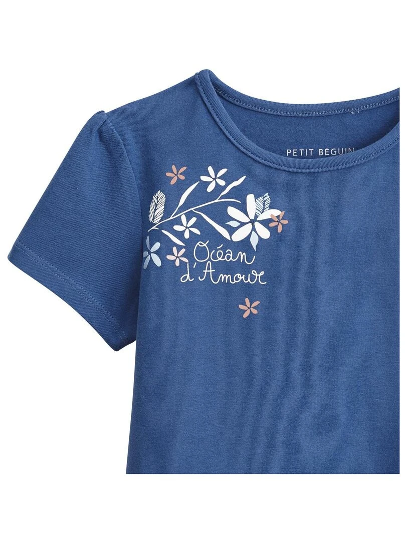 Lot de 2 t shirts bébé manches courtes Océan d'amour   Bleu