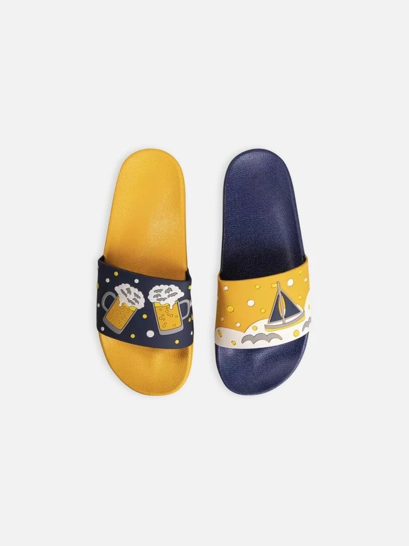 Claquettes Dedoles Bières Fraîches   Bleu Jaune