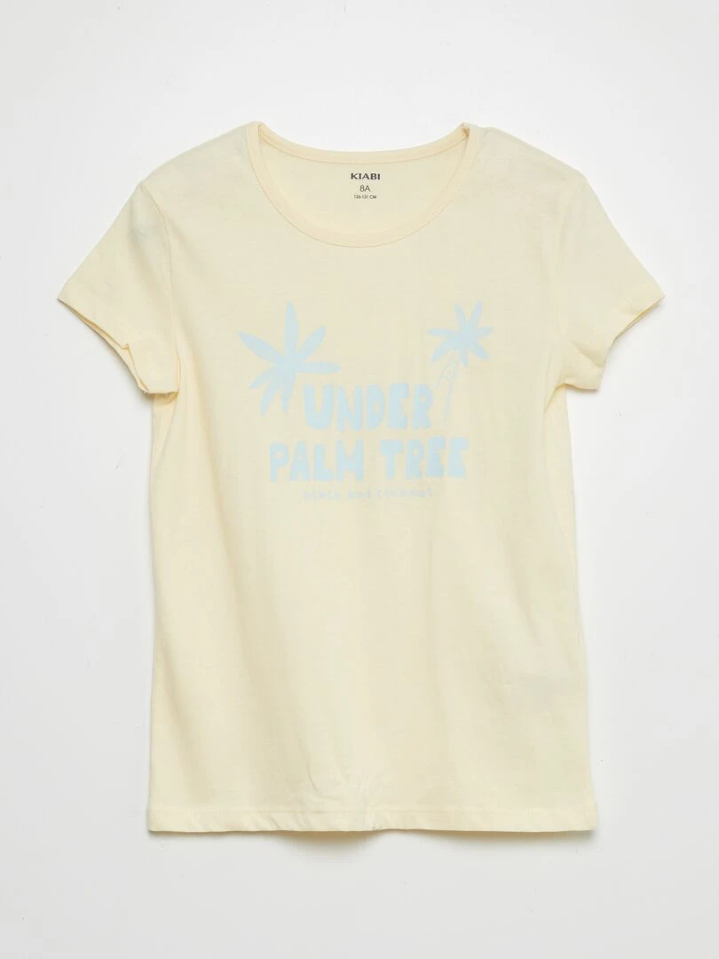 Ensemble pyjama court imprimé   2 pièces   Jaune/bleu