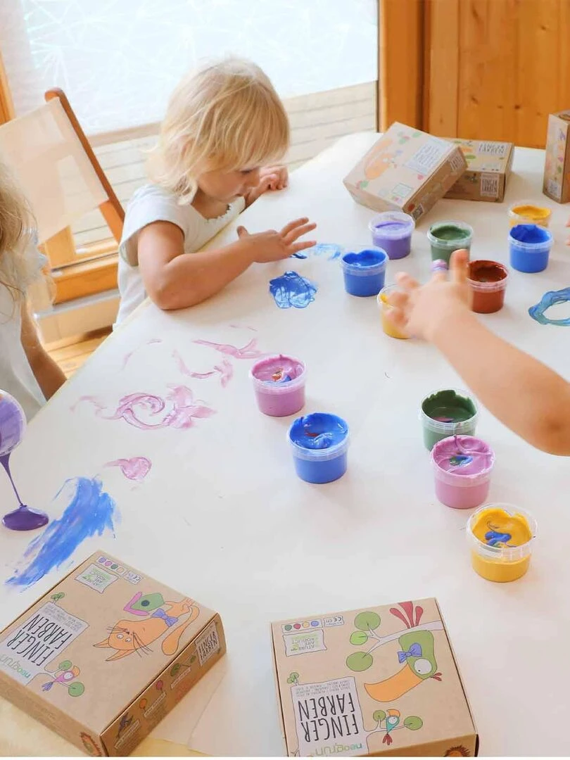 Peinture à doigts "Aki" naturelle & vegan bio  Set de 4 pots   N/A