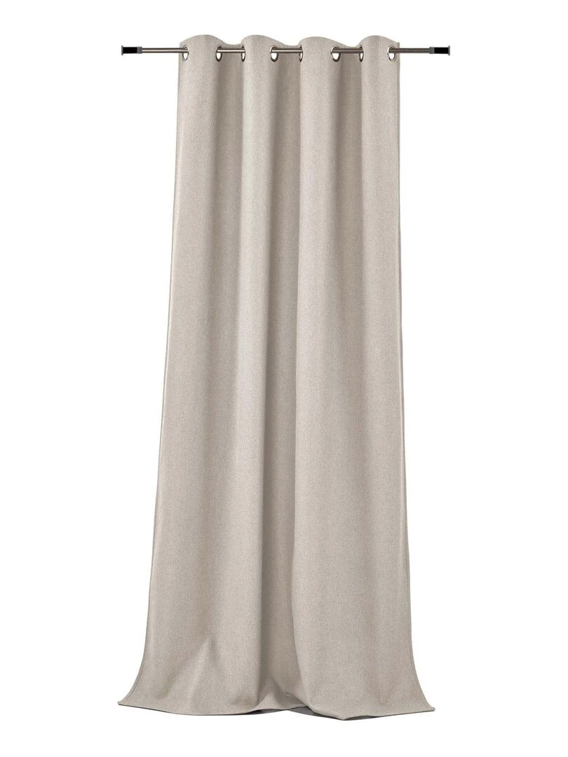 Rideau thermique jacquard doublé flanelle Beige