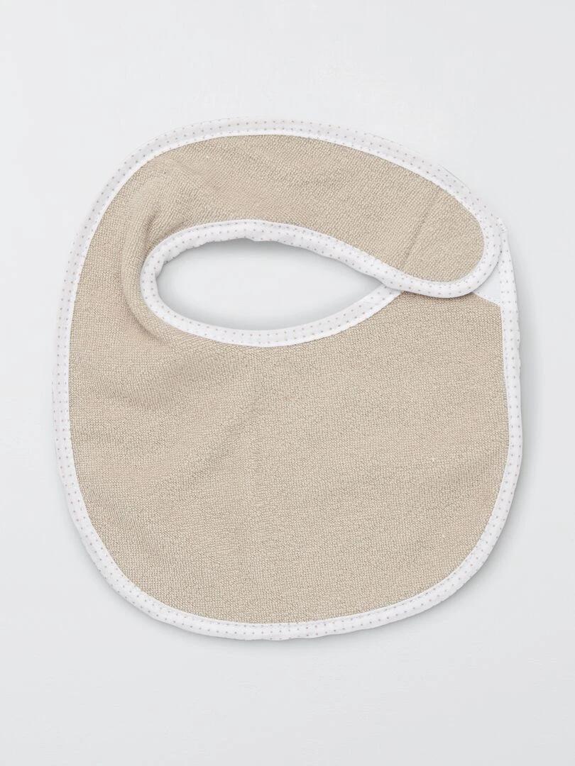 Lot de 7 bavoirs éponge à scratch   Beige