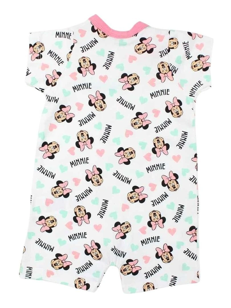 Disney Combishort bébé fille imprimé Minnie en coton Blanc