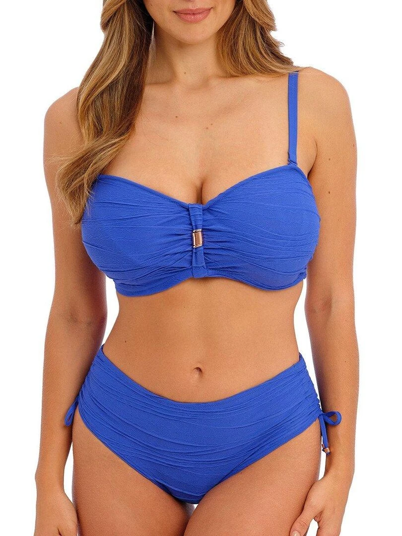 Haut de maillot de bain bandeau Beach waves   Bleu