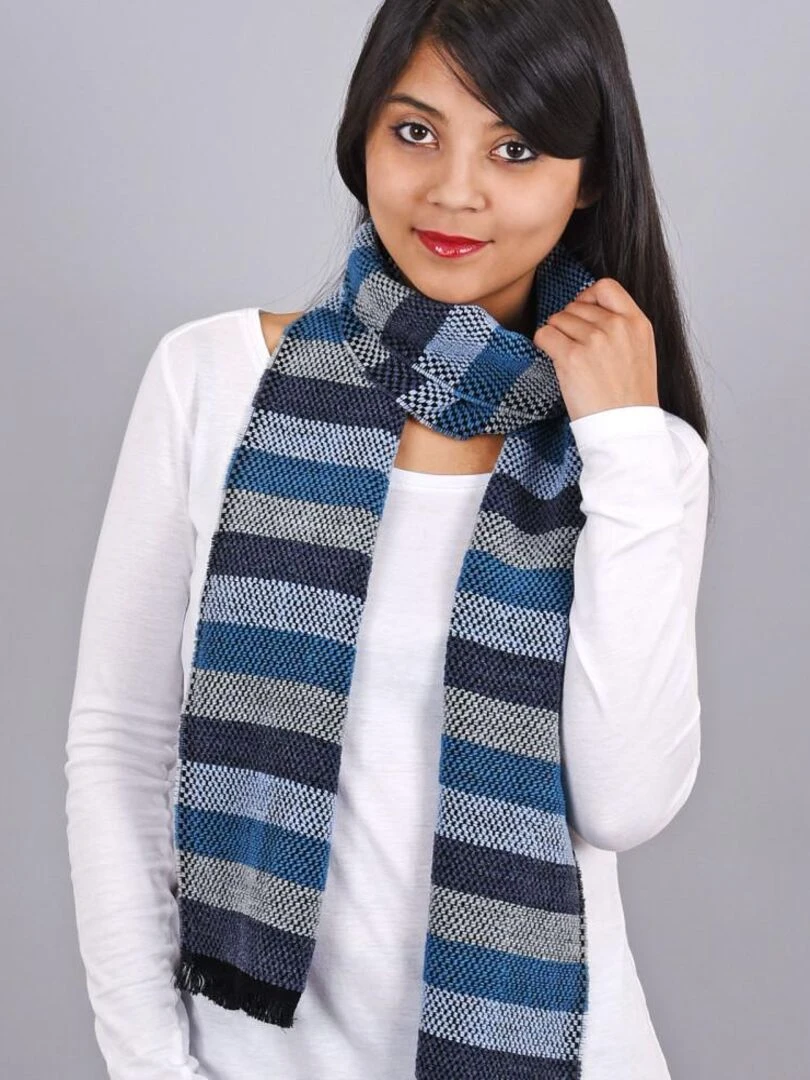 Echarpe Tessa Fabriqué en France Bleu