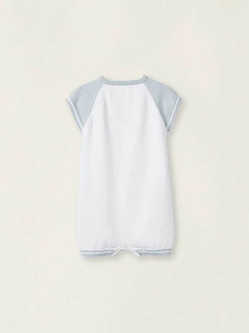Combishirt En Maille Pour Nouveau Né 'Oiseau' manches longues EARLY BLOOM Blanc